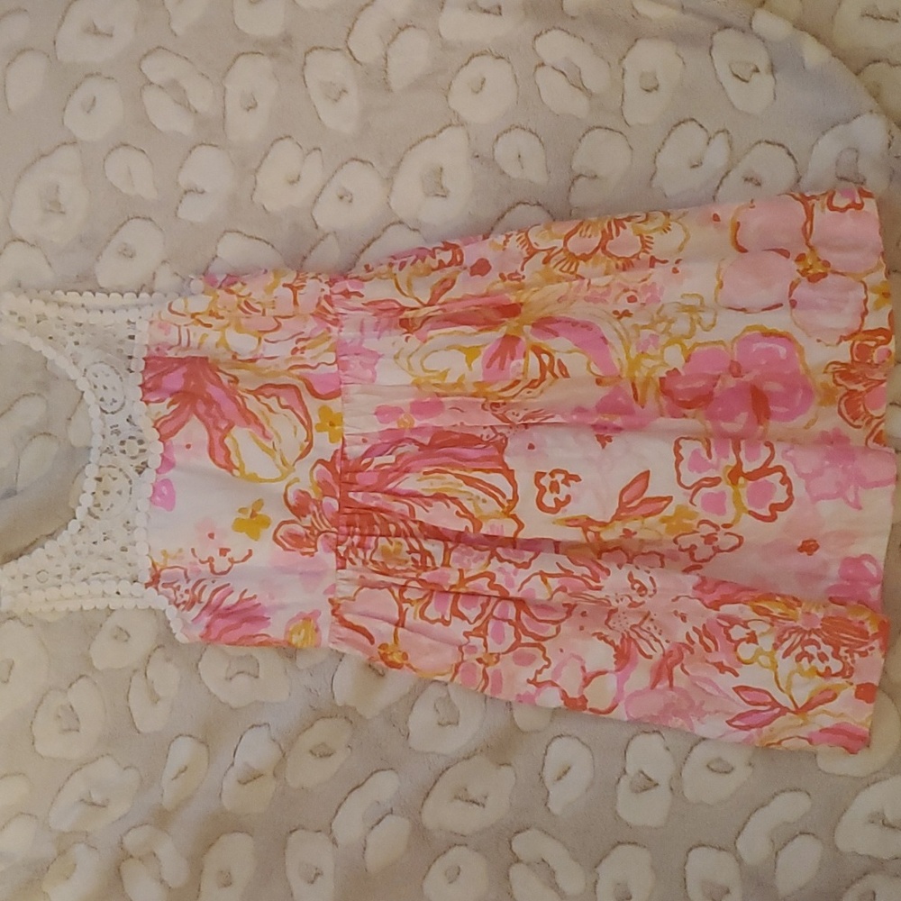 Lilly Pulitzer Girls' Mini Raegan Dress, Size 10, Pink, yellow, & white.